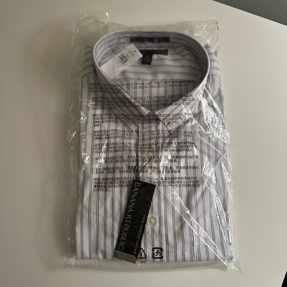 BRAND NEW Banana Republic Slim Tech-Stretch Cotton Shirt | Short Sleeve